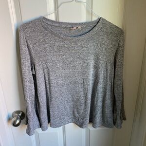 Gap Grey Longsleeve Bell Sleeve Top